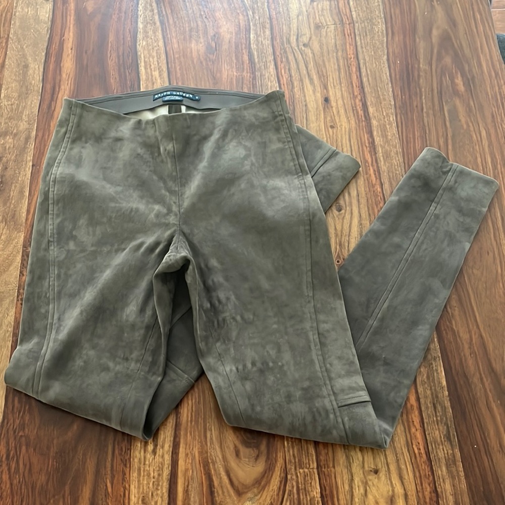 Ralph Lauren 100% Lamb Suede Skinny Pants Size Small - Picture 2 of 9